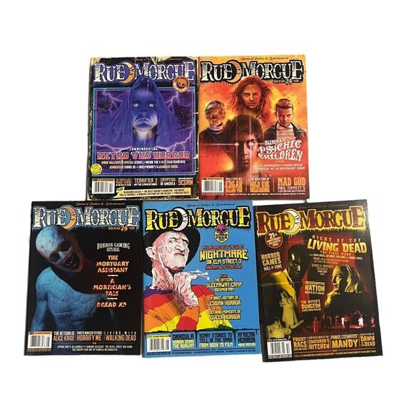 Lot of 5 Rue Morgue Horror Magazine 184, 189, 206-208 Nightmare On Elm Street - Picture 1 of 6